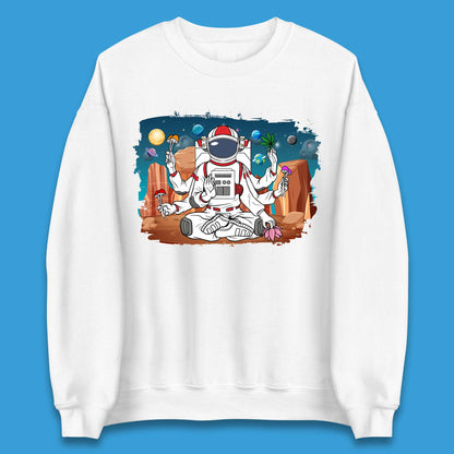 Meditating Astronaut Yoga Unisex Sweatshirt