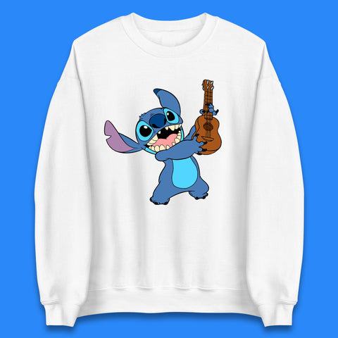 Disney Ohana Playing The Guitar Ohana Lilo & Stitich In Happy Mood Cartoon Character Disney World Unisex Sweatshirt