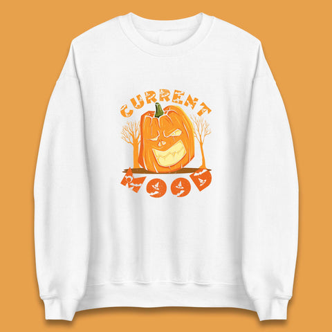 Current Mood Halloween Pumpkin Evil Scary Smile Horror Jack-o-Lantern Unisex Sweatshirt