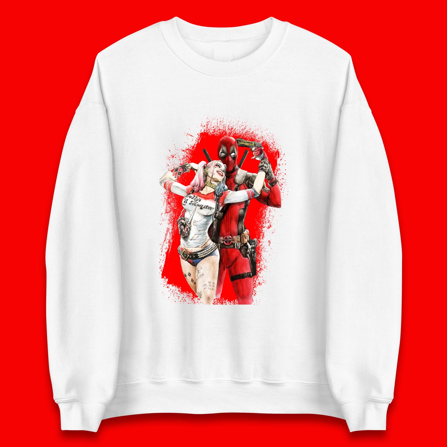 Hot DC Anime Suicide Squad Harley Quinn Deadpool Fanfiction Poster Funny Superheroes DC Comics Deadpool E Quinn Unisex Sweatshirt