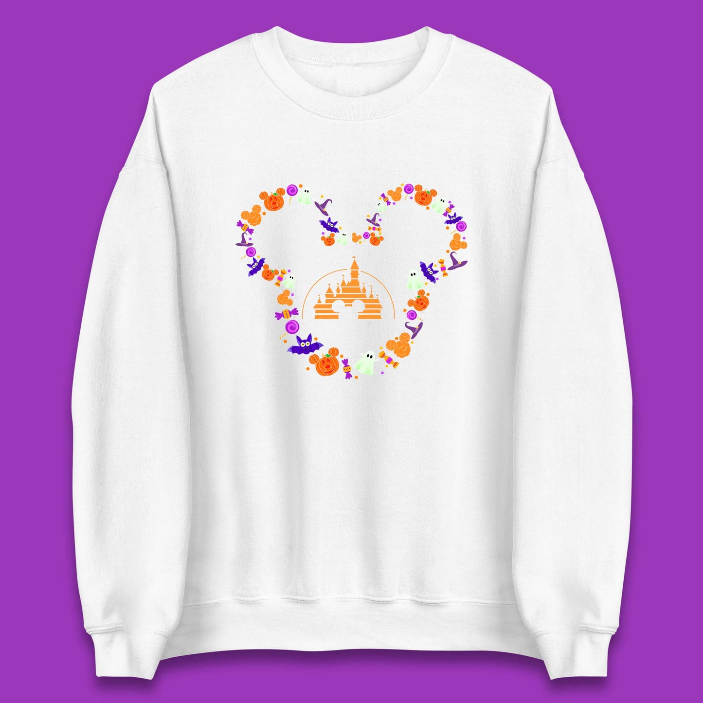 Disney Halloween Mickey Mouse Head Disney Castle Halloween Elements Horror Scary Unisex Sweatshirt