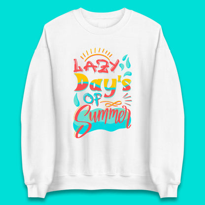 Lazy Days Of Summer Vintage Retro Sunset Surfer Beach Holiday Trip Unisex Sweatshirt