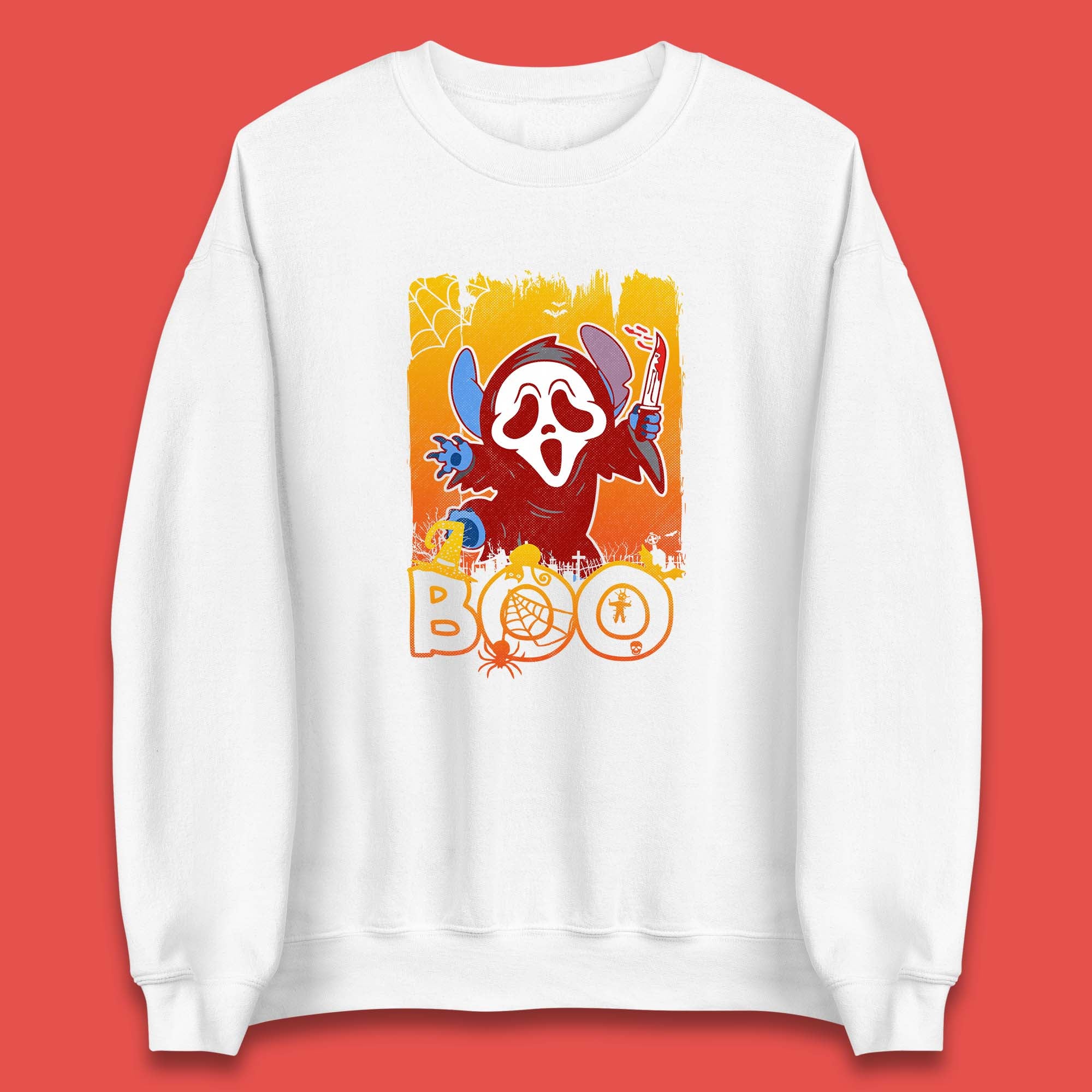 Stitch Scream Ghostface Disney Halloween Horror Movie  Disney Lilo & Stitch Unisex Sweatshirt