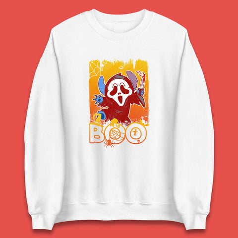 Stitch Scream Ghostface Disney Halloween Horror Movie  Disney Lilo & Stitch Unisex Sweatshirt
