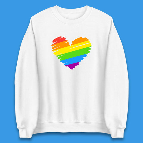Rainbow Colour Heart Pride LGBTQ Rainbow Pride LGBT Gay Pride Month Unisex Sweatshirt