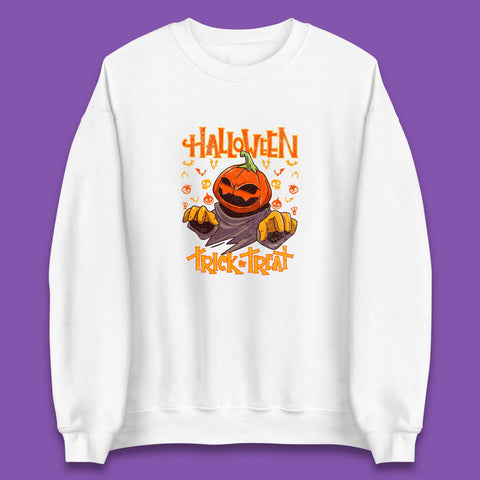 Halloween Trick Or Treat Pumpkin Character Halloween Scary Evil Pumpkin Unisex Sweatshirt