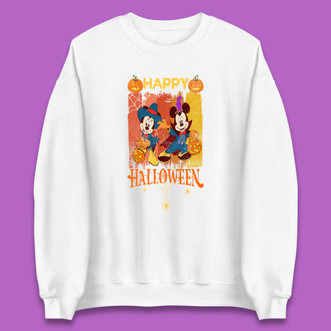 Happy Halloween Disney Witch Mickey Mouse Minnie Mouse Horror Scary Disneyland Trip Unisex Sweatshirt