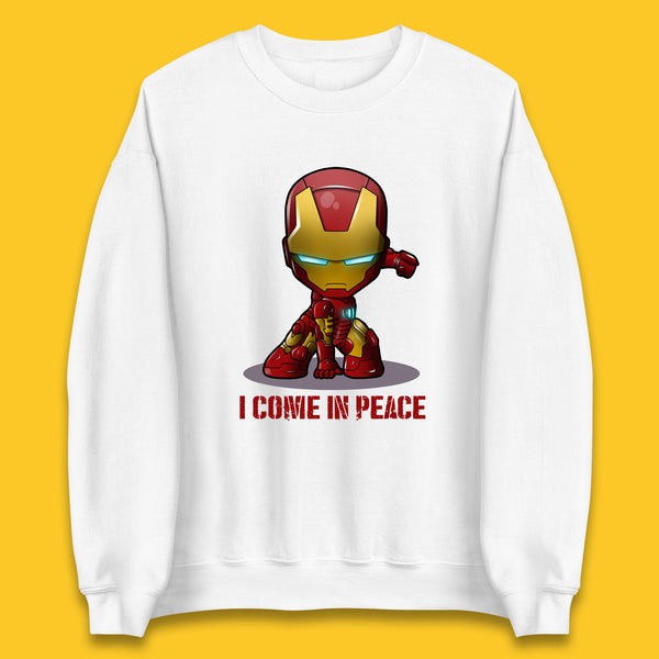 I Come In Peace Marvel Avenger Movie Character Iron Man Superheros Ironman Costume Superheros Unisex Sweatshirt