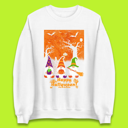 Happy Halloween Gnomies Spooky Witch Gnomes Scary Halloween Trees Gnome Lover Unisex Sweatshirt