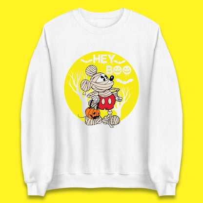 Hey Boo Disney Halloween Mickey Mouse Mummy Trick Or Treat Spooky Vibes Unisex Sweatshirt