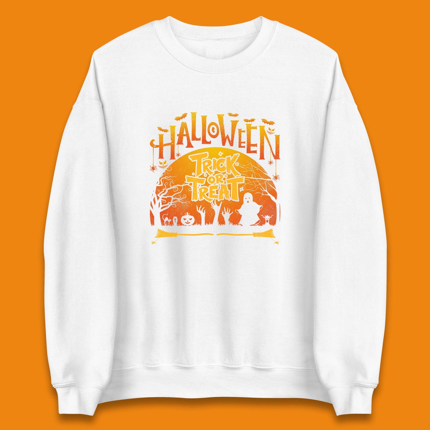 Halloween Trick Or Treat Horror Boo Ghost Creepy Zombie Hands Out Of Graveyard Unisex Sweatshirt