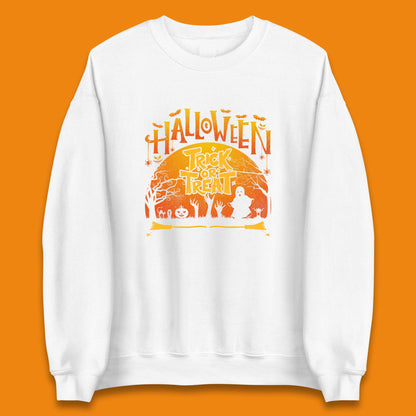 Halloween Trick Or Treat Horror Boo Ghost Creepy Zombie Hands Out Of Graveyard Unisex Sweatshirt