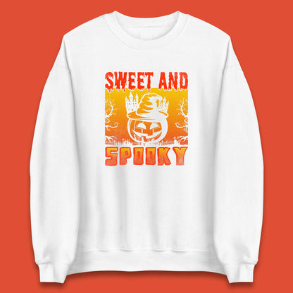 Sweet And Spooky Happy Halloween Witch Hat Pumpkin Horror Scary Season Unisex Sweatshirt
