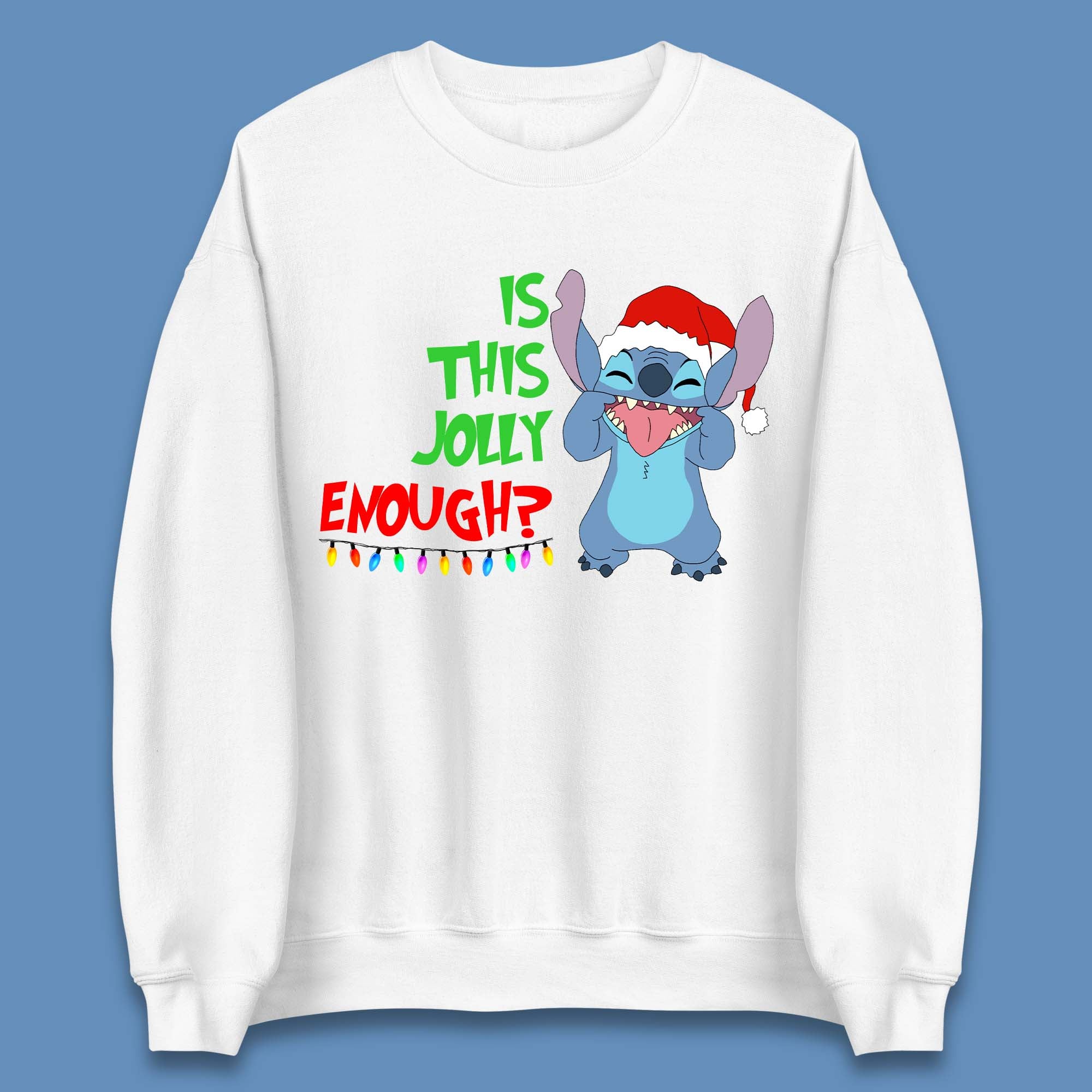 Jolly Enough Stitch Christmas Unisex Sweatshirt