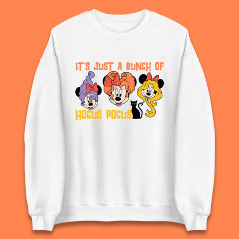 It's Just A Bunch Of Hocus Pocus Halloween Witches Minnie Mouse & Friends Disney Trip Unisex Sweatshirt