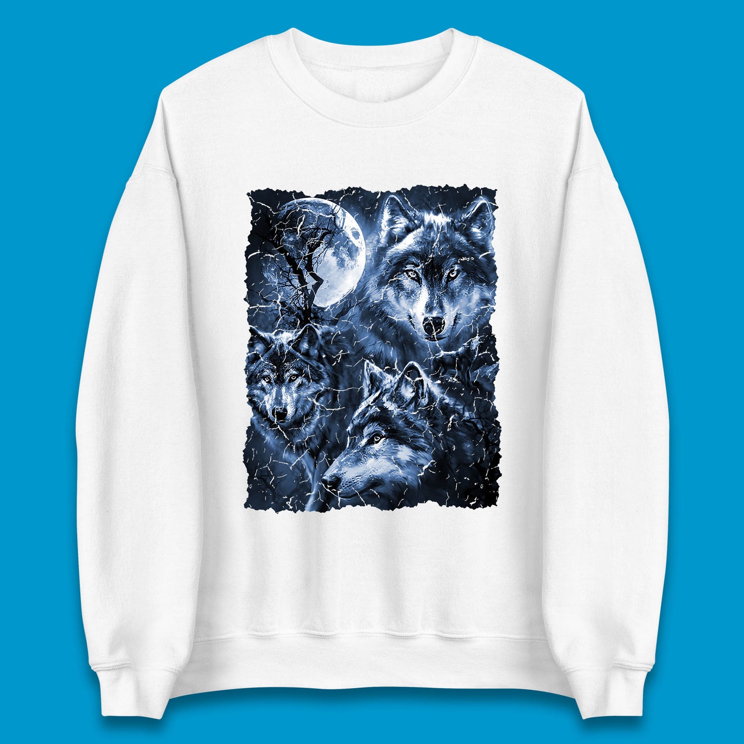 Wolf Family Howling 3 Wolf Moon Wild Free Wolves Three Gray Wolf Dog Animal The Mountain Unisex Sweatshirt