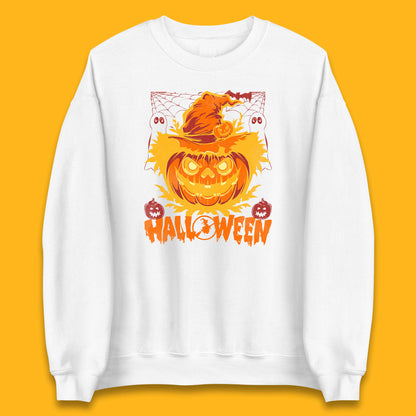 Halloween Scary Pumpkin Face Jack O Lantern Horror Halloween Night Unisex Sweatshirt