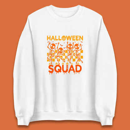 Halloween Squad Dancing Skeletons Squad Goals Dancing Halloween Skull Unisex Sweatshirt