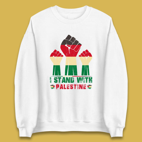 I Stand With Palestine Freedom Protest Fist Support Palestine Save Gaza Unisex Sweatshirt