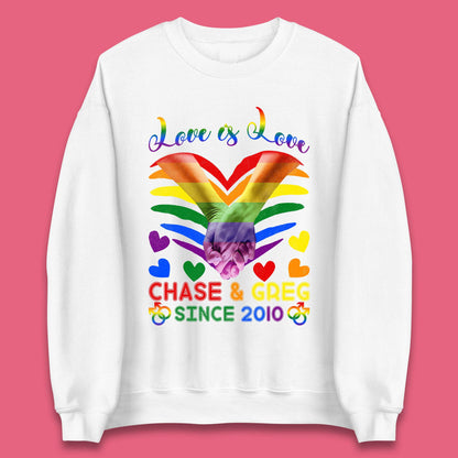 Personalised Lgbt Love Is Love Unisex Sweatshirt