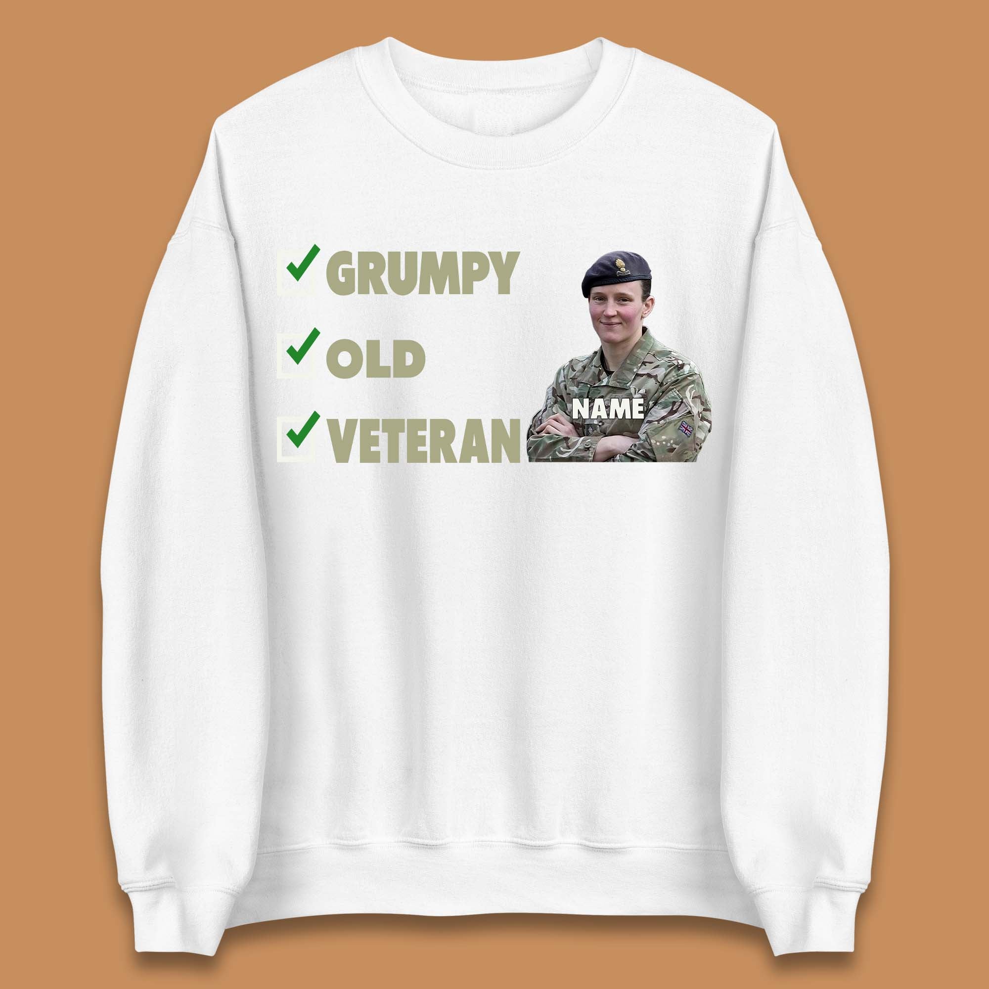 Personalised Grumpy Old Veteran Unisex Sweatshirt