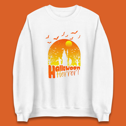 Halloween Horror Halloween Night Witch With Zombies Horror Scary Unisex Sweatshirt