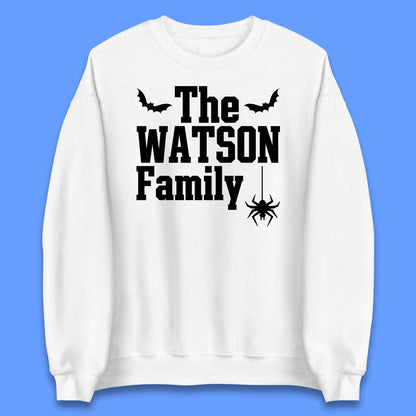 Personalised Halloween Family Your Name Horror Scary Spooky Matching Costume Unisex Sweatshirt