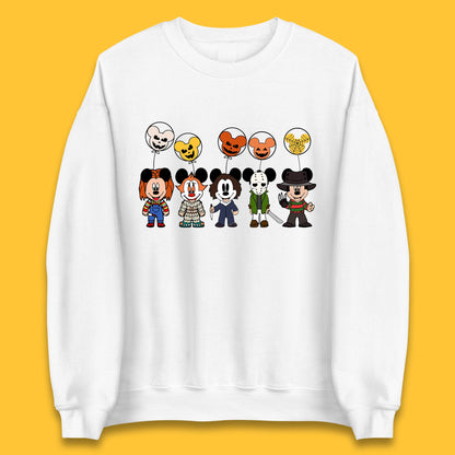 Disney Halloween Friends Horror Movie Characters Mickey Mouse Balloons Unisex Sweatshirt