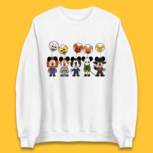 Disney Halloween Friends Horror Movie Characters Mickey Mouse Balloons Unisex Sweatshirt