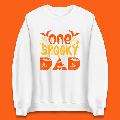One Spooky Dad Happy Halloween Fall Season Dad Life Spooky Flying Bats Unisex Sweatshirt