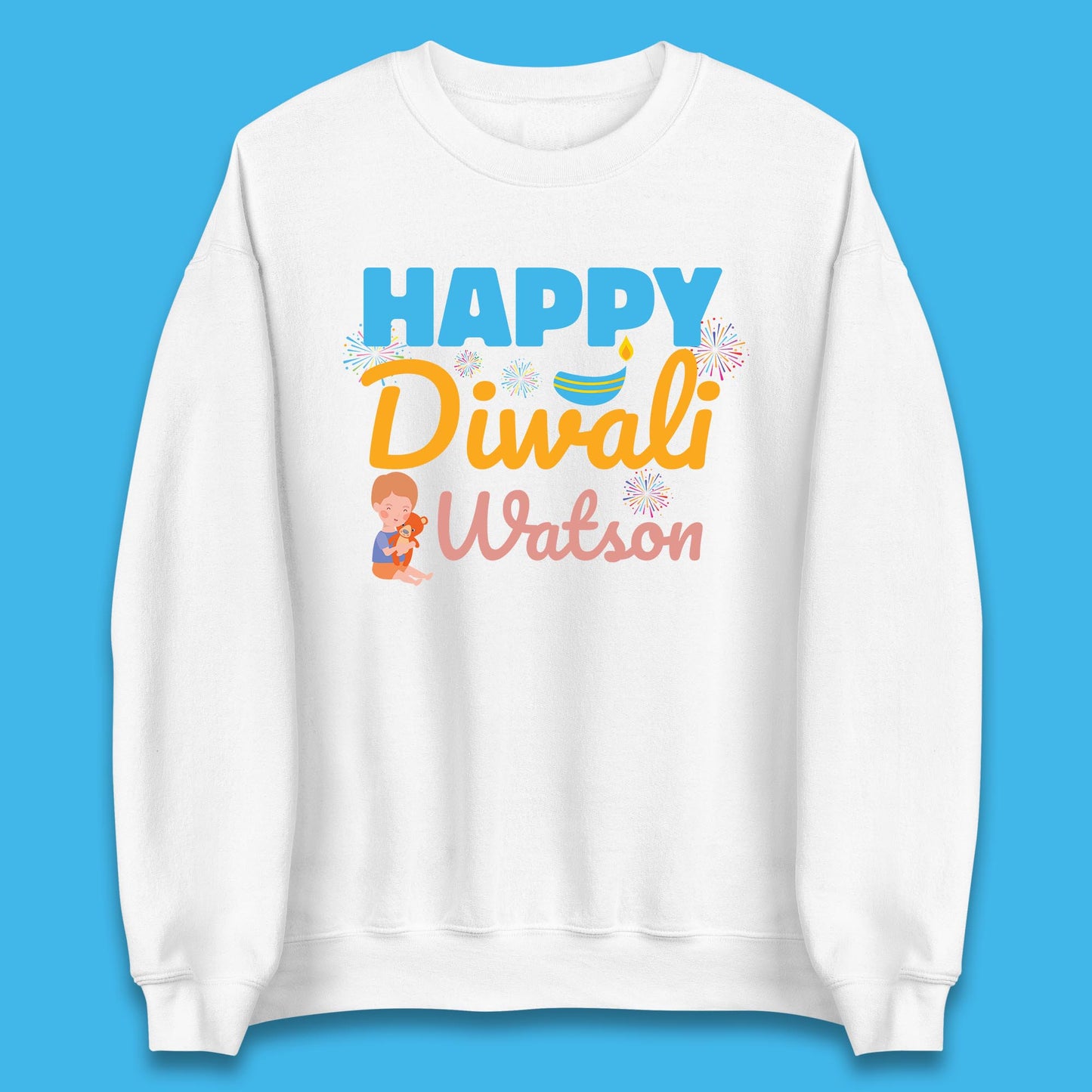 Personalised Happy Diwali Festival Of Lights Your Name Indian Diwali Holiday Celebration Unisex Sweatshirt