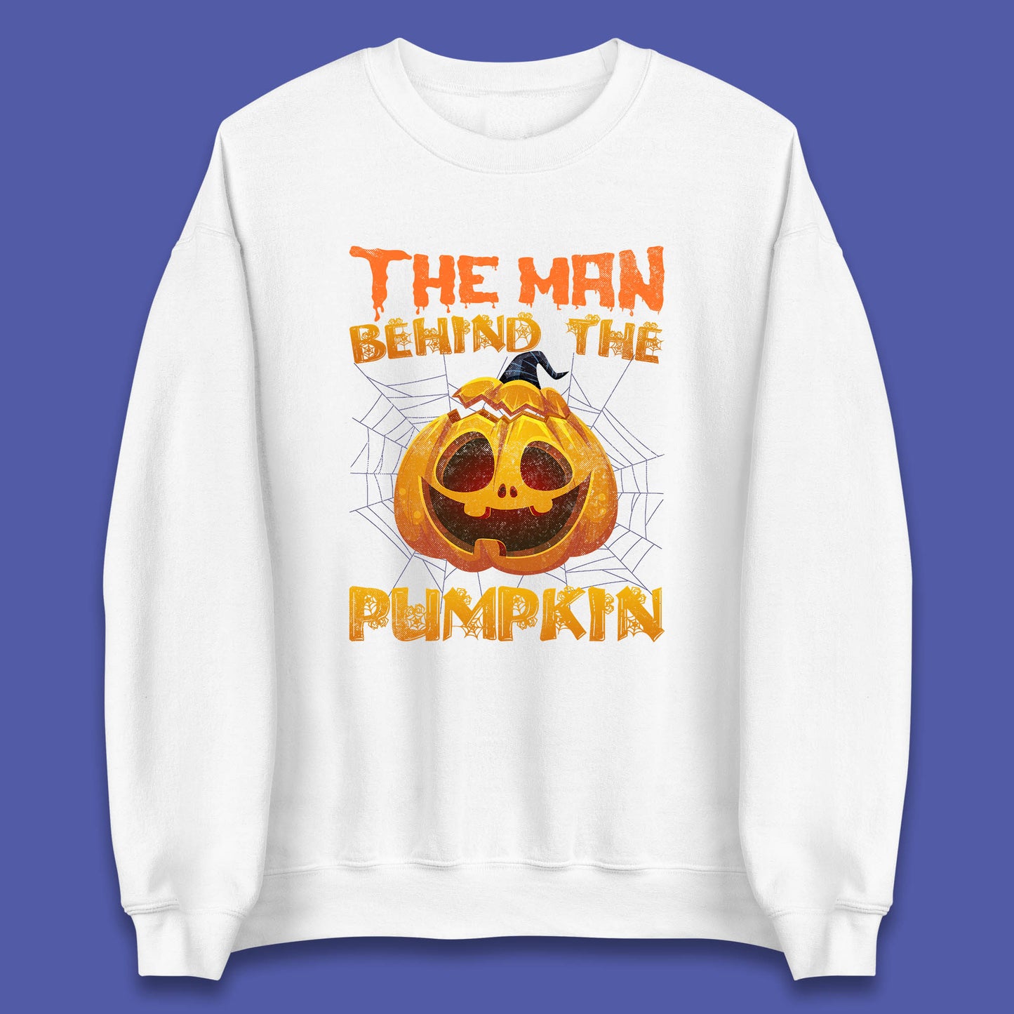 The Man Behind The Pumpkin Halloween Pregnancy Baby Announcement New Dad Gift Unisex Sweatshirt