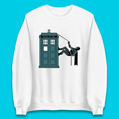 Batman Climbing Police Public Call Box DC Comics Superhero Movie Character Unisex Sweatshirt
