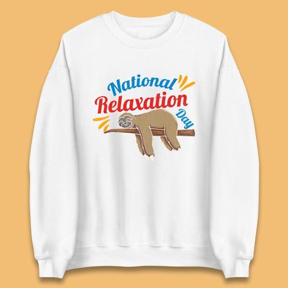 National Relaxation Day Sleeping Sloth Funny Sloth Nap Lazy Sloth Unisex Sweatshirt
