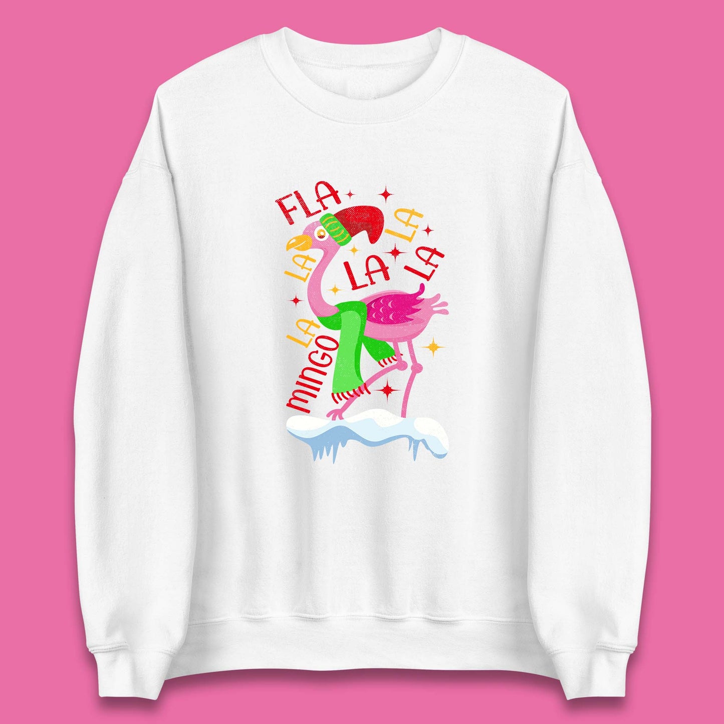 pink flamingo christmas sweatshirt