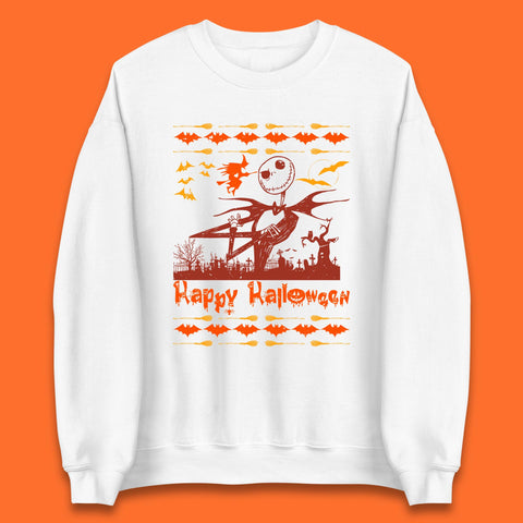 Happy Halloween Jack Skellington Horror Scary Movie Nightmare Before Christmas Unisex Sweatshirt