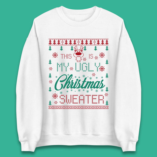Ugly Christmas Sweater Reindeer Unisex Sweatshirt