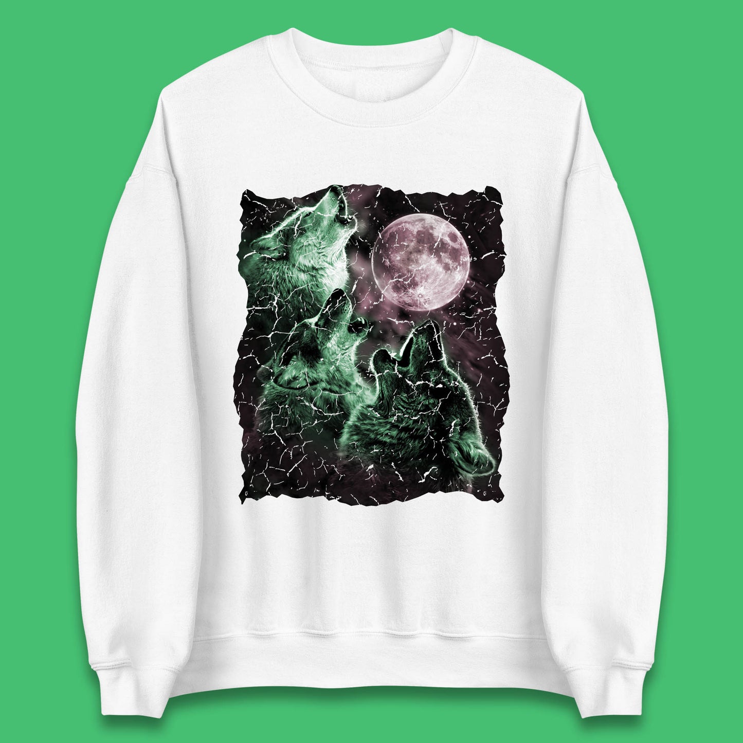 Three Wolf Howling At Moon Wild Free Wolves Three Wolf Dog Animal The Mountain Unisex Sweatshirt