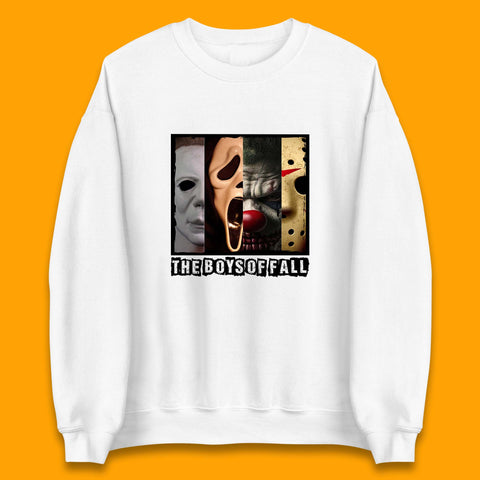 The Boys Of Fall Halloween Horror Movie Characters Friends Halloween Villians Serial Killers Unisex Sweatshirt