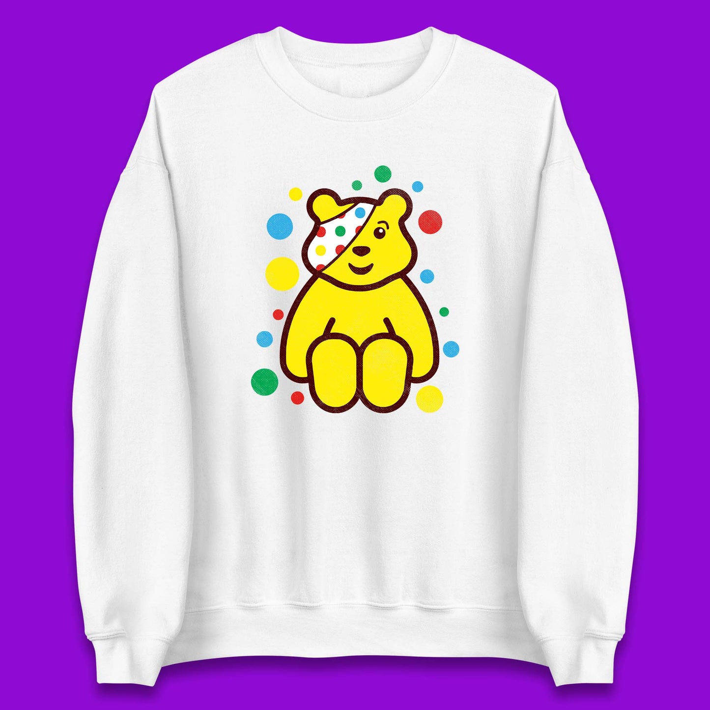 Children In Need Sitting Spotty Pudsey Bear Charity Raising Spotty Day Unisex Sweatshirt