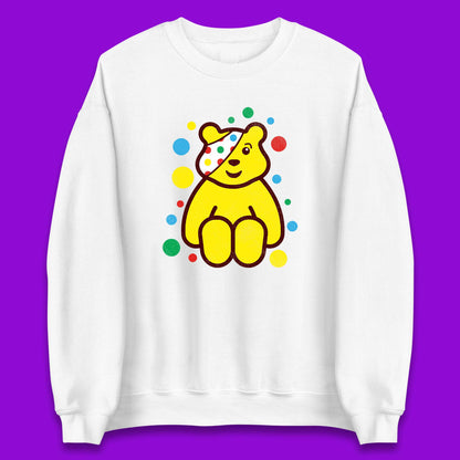 Children In Need Sitting Spotty Pudsey Bear Charity Raising Spotty Day Unisex Sweatshirt