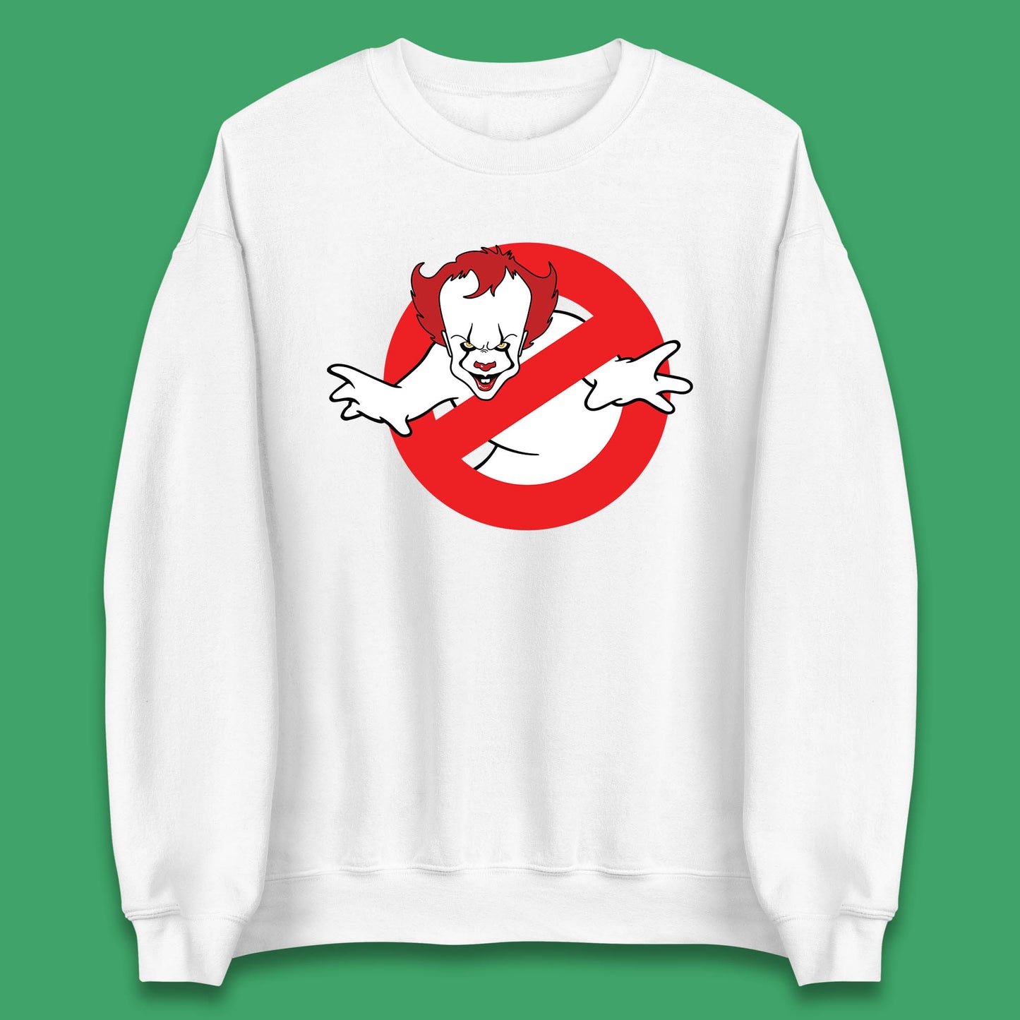 The Real Ghostbusters No Ghost Halloween IT Pennywise Clown Movie Mashup Parody Unisex Sweatshirt