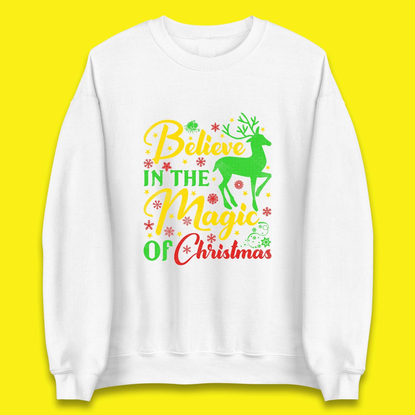 believe in the magic of christmas reindeer sweatshirt