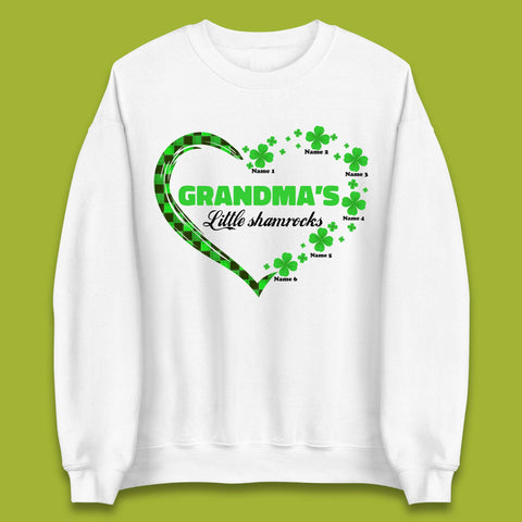 Personalised Grandma's Little Shamrocks Unisex Sweatshirt
