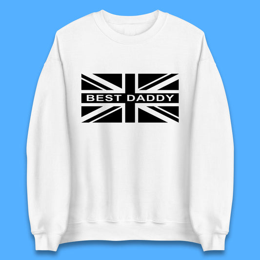 Best Daddy Vintage Union Jack Great Britain United Kingdom England Flag Patriotic Dad Father's Day Unisex Sweatshirt
