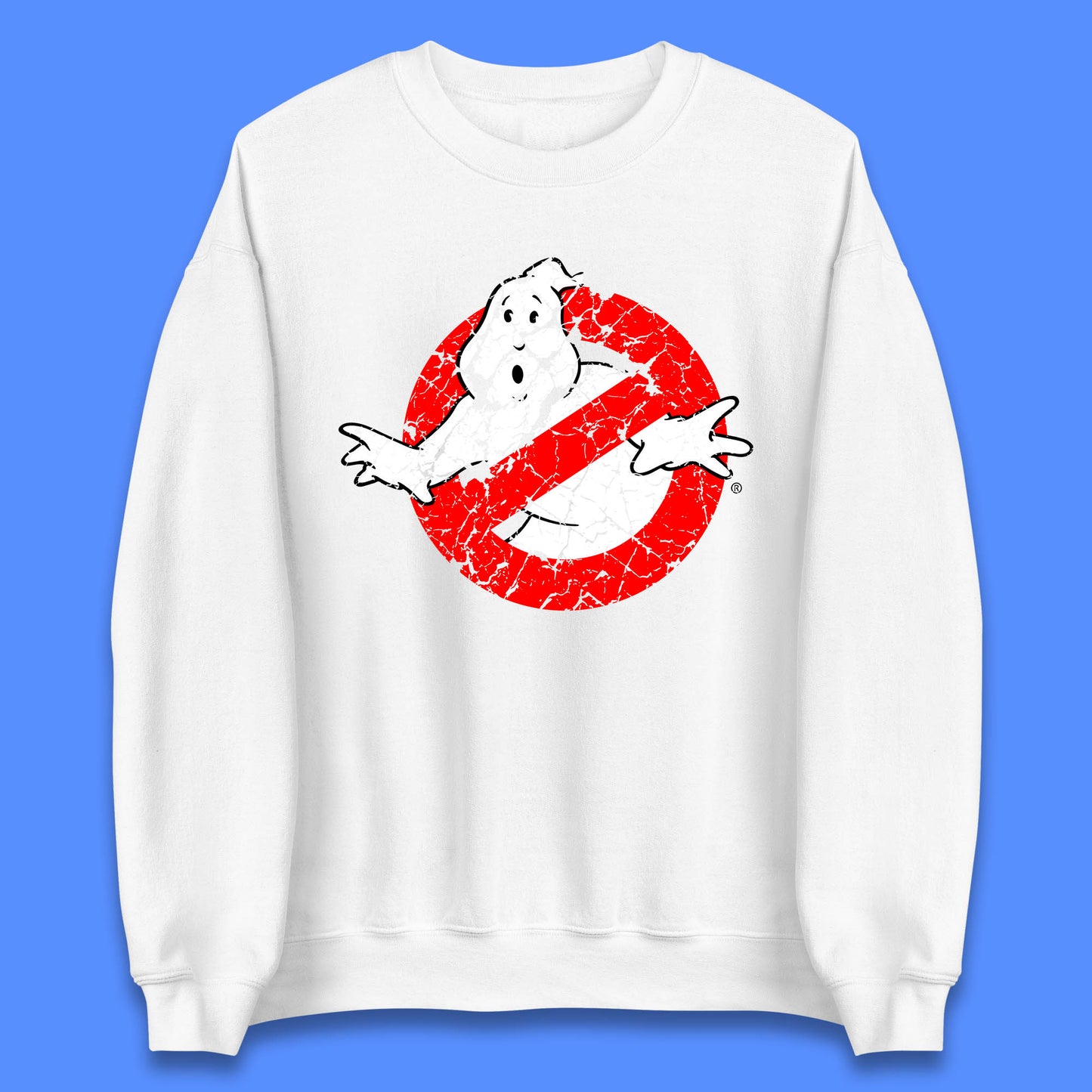 Distressed The Real Ghostbusters No Ghost Symbol Retro Halloween Movie Costume Unisex Sweatshirt