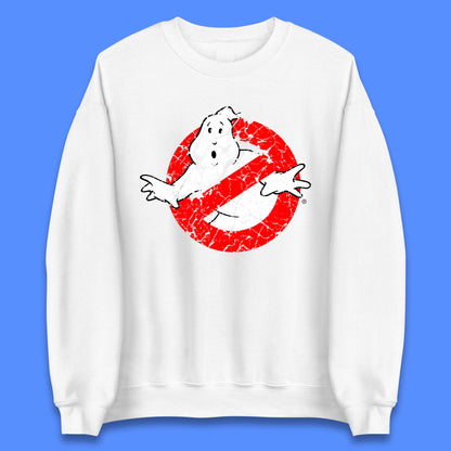 Distressed The Real Ghostbusters No Ghost Symbol Retro Halloween Movie Costume Unisex Sweatshirt