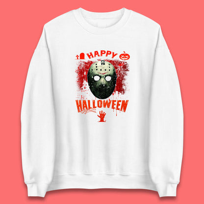 Happy Halloween Jason Voorhees Face Mask Halloween Friday The 13th Horror Movie Unisex Sweatshirt