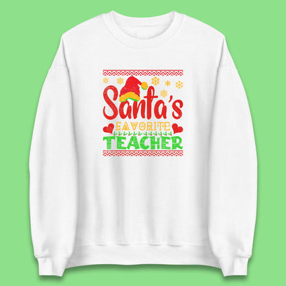 christmas santas favorite teacher sweatshirt