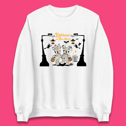 Nightmare On Main Street Disney Halloween Mickey Minnie Mouse Mummy Disneyland Trip Unisex Sweatshirt